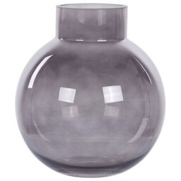 Beliani Flower Vase Polydrosos Glass 22 Cm Grey