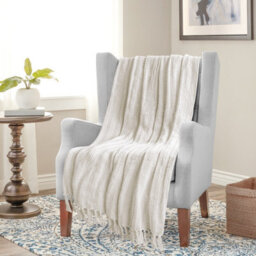 Nevni Pack Of 2 Decorative Rustic Cotton Throw Blanket With Fringes For Sofa, Bed, Armchair, Couch Sette 127 X 152 Cm - Ivory - thumbnail 2