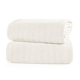 Nevni Pack Of 2 Decorative Rustic Cotton Throw Blanket With Fringes For Sofa, Bed, Armchair, Couch Sette 127 X 152 Cm - Ivory