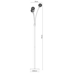 GoodHome Phaidros Chrome Effect Floor Light - thumbnail 6