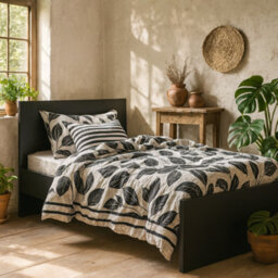 Wyld Haus Budapest 3Ft Single Matt Black Wooden Bed Frame - thumbnail 1