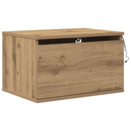 Berkfield Bedside Cabinet With Led Wall-Mounted Artisan Oak 50X36X30 Cm - thumbnail 2