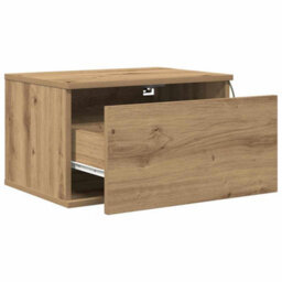 Berkfield Bedside Cabinet With Led Wall-Mounted Artisan Oak 50X36X30 Cm - thumbnail 5