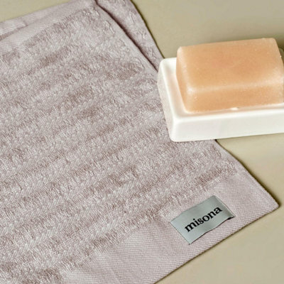 Misona Organic Cotton Face Cloths Pack Of 2 - Light Grey - image 1