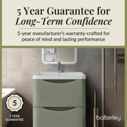 Balterley Dunwood Floor Standing 2 Drawer Bathroom Vanity Unit & Polymarble Basin, Satin Green, 755mm - thumbnail 4