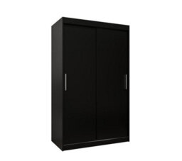 Arte Tokyo Contemporary 2 Sliding Door Wardrobe 5 Shelves 2 Rails Black Matt (H)2000mm (W)1200mm (D)620mm - thumbnail 1