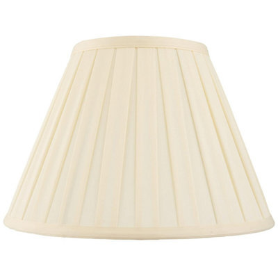 Betta Lighting Empire Lamp Shade - 12-Inch Tapered Drum Light In Cream Cotton Mix Fabric - Box Pleat Lampshade For Table Lamps &