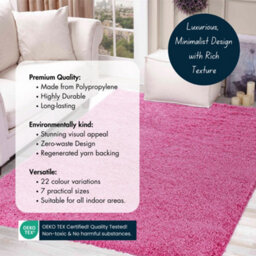 Desire Rugs Plain Living Room Shaggy Area Rugs Pink 120X170 Cm - thumbnail 3