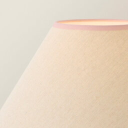 Valuelights Bobbin Pink Trim Linen Shade Walnut Bobble Floor Lamp - thumbnail 4