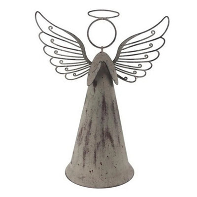 Hill Interiors Metal Angel Christmas Decoration Grey (15Cm X 6Cm X 10Cm) - image 1