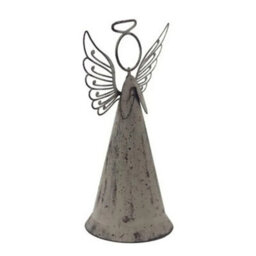 Hill Interiors Metal Angel Christmas Decoration Grey (15Cm X 6Cm X 10Cm) - thumbnail 2