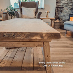 100X40Cm Cara Live Edge Rustic Wooden Coffee Table With Shelf - thumbnail 5