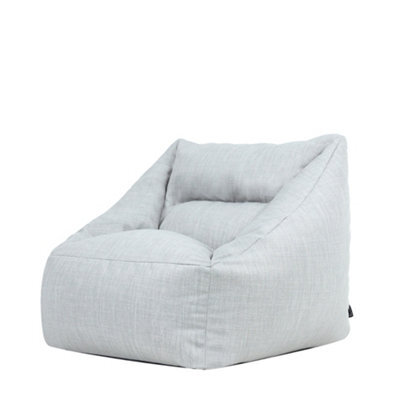 icon Natalia Outdoor Woven Adults Bean Bag Armchair, Ready Filled Large Beanbag Grey - image 1