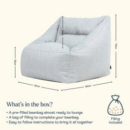icon Natalia Outdoor Woven Adults Bean Bag Armchair, Ready Filled Large Beanbag Grey - thumbnail 6
