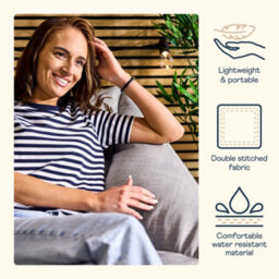 icon Natalia Outdoor Woven Adults Bean Bag Armchair, Ready Filled Large Beanbag Grey - thumbnail 5