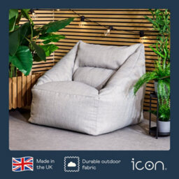 icon Natalia Outdoor Woven Adults Bean Bag Armchair, Ready Filled Large Beanbag Grey - thumbnail 4