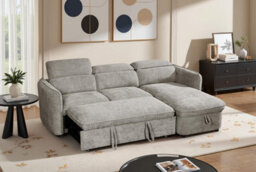 Beehive Furniture Corfu - Universal Corner Sofa Bed - Grey Upholstered Corner Couch - thumbnail 5