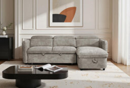 Beehive Furniture Corfu - Universal Corner Sofa Bed - Grey Upholstered Corner Couch - thumbnail 3
