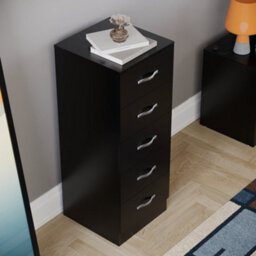 Lassic Vida Designs Riano Black 5 Drawer Narrow Chest (H)900mm (W)345mm (D)360mm - thumbnail 5