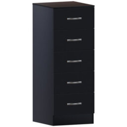 Lassic Vida Designs Riano Black 5 Drawer Narrow Chest (H)900mm (W)345mm (D)360mm - thumbnail 7