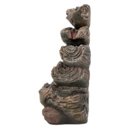 Breeins Faux-Wood Resin Solar Powered Water Fountain Outdoor Gardening Decor, All-Weather Durability - thumbnail 3