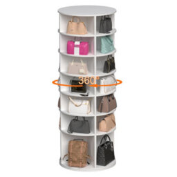 Matteo 7-Tier Rotating Shoe Rack Tower - Spinning Shoe Organizer For 28 Pairs, White - thumbnail 9