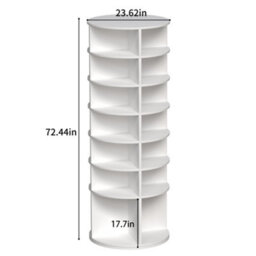Matteo 7-Tier Rotating Shoe Rack Tower - Spinning Shoe Organizer For 28 Pairs, White - thumbnail 8