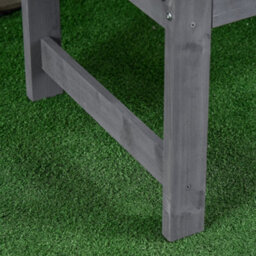Outsunny 2 Person Garden Bench Wooden Outdoor Furniture With Armrest Grey - thumbnail 9