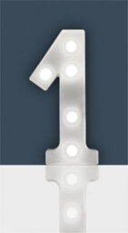 St Helens Home And Garden Battery Operated 3D Led Number 1 Light - thumbnail 2