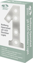 St Helens Home And Garden Battery Operated 3D Led Number 1 Light - thumbnail 4