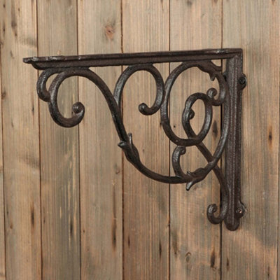 Dibor Vintage Style Giant Cast Iron Ornate Wall Bracket Outdoor Basket Hanger Garden Hanging Basket Bracket - image 1