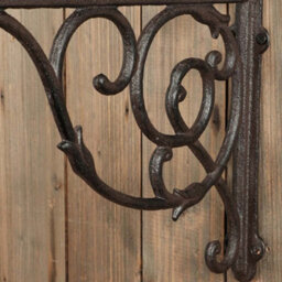 Dibor Vintage Style Giant Cast Iron Ornate Wall Bracket Outdoor Basket Hanger Garden Hanging Basket Bracket - thumbnail 3