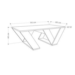 Decortie Pipra Modern Multipurpose Coffee Table 110Cm Open Shelf Mocha Grey Living Room H 40Cm - thumbnail 3