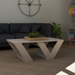 Decortie Pipra Modern Multipurpose Coffee Table 110Cm Open Shelf Mocha Grey Living Room H 40Cm - thumbnail 1