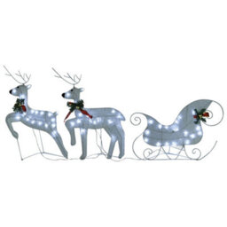 Walplus Reindeer & Sleigh Christmas Decoration 100 Leds Outdoor White - thumbnail 4