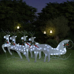Walplus Reindeer & Sleigh Christmas Decoration 100 Leds Outdoor White - thumbnail 1