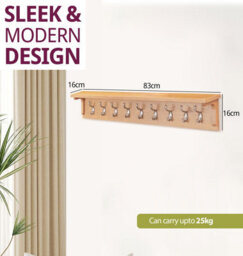Hallowood Furniture Waverly Large Oak Coat Hanger With Shelf - thumbnail 3