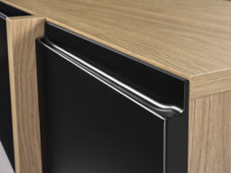 Impact Furniture Large Tv Cabinet Modern Entertainment Unit 160Cm Handleless Oak And Black Storage Low Sideboard Kiznie - thumbnail 8