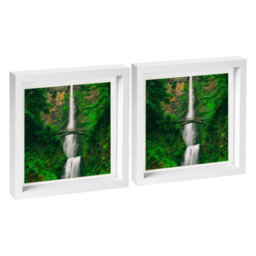 "Nicola Spring 10 X 10"" Photo Frames - White Mount 3D Photo Frame Picture Frame Box Portrait Display Case & Spacer (53 X 53Cm) X2" - thumbnail 1