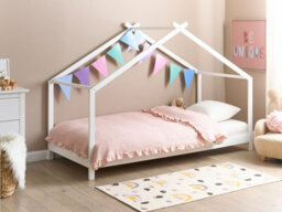 Beliani Kids Bed House Pine Wood Orlu 90 X 200 Cm (Eu Single) White - thumbnail 2
