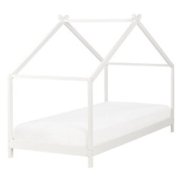 Beliani Kids Bed House Pine Wood Orlu 90 X 200 Cm (Eu Single) White - thumbnail 1