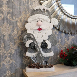 Shatchi Christmas Decoration 72Cm Santa Christmas Tabletop Figures Window Holiday Home Xmas Glitter Foam Showpiece Decorations - thumbnail 4