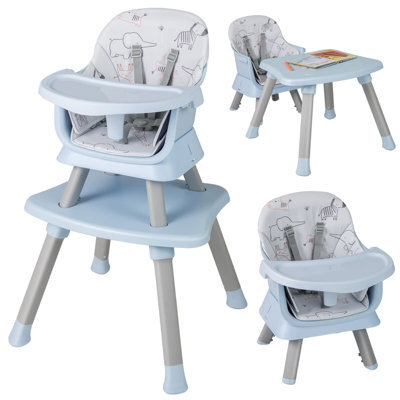 Costway 6-In-1 Baby High Chair Convertible Infant Feeding Chair-Grey - image 1