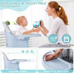 Costway 6-In-1 Baby High Chair Convertible Infant Feeding Chair-Grey - thumbnail 6