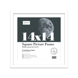 "14X14"" White Picture Frame - 14X14"" Square Frame With 13X13"" Mount For 14X14""/13X13"" Pictures Moderrn Style Thin Edge, 1 Pack" - thumbnail 1
