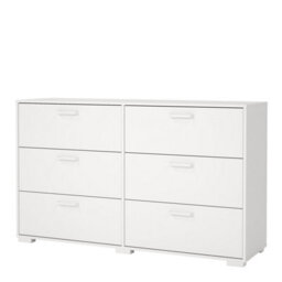 Furniture To Go Sofia Double Dresser 6 Drawers White - thumbnail 3