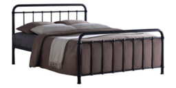 Save On Goods UK 4Ft6 Double Black Tubular Steel Metal Retro Victorian Bed Frame Bedstead - thumbnail 2