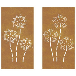 Walplus Garden Wall Decorations 2Pcs 105X55Cm Corten Steel Flower Design - thumbnail 4