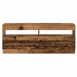 Berkfield Durable Tv Cabinet With Led Lights Old Wood 200X35X40 Cm Engineered Wood - thumbnail 7