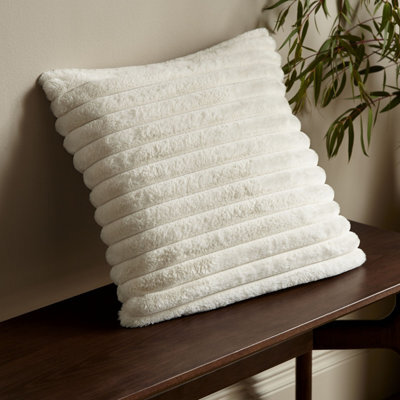 Catherine Lansfield Cosy Ribbed Faux Fur Soft Touch 45X45Cm Cushion Cream - image 1